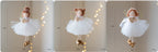 Christmas White Tulle Skirt Golden Wings Angel Girl Pendant
