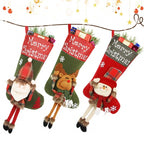Christmas Big Stockings Set Decorations Christmas 3D Plush Big Sock Christmas Tree Pendant Decorating Supplies